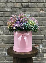 Цветочная композиция из Гипсофила и Розы в шляпной коробке #REPLACE_PRED# Сургуте