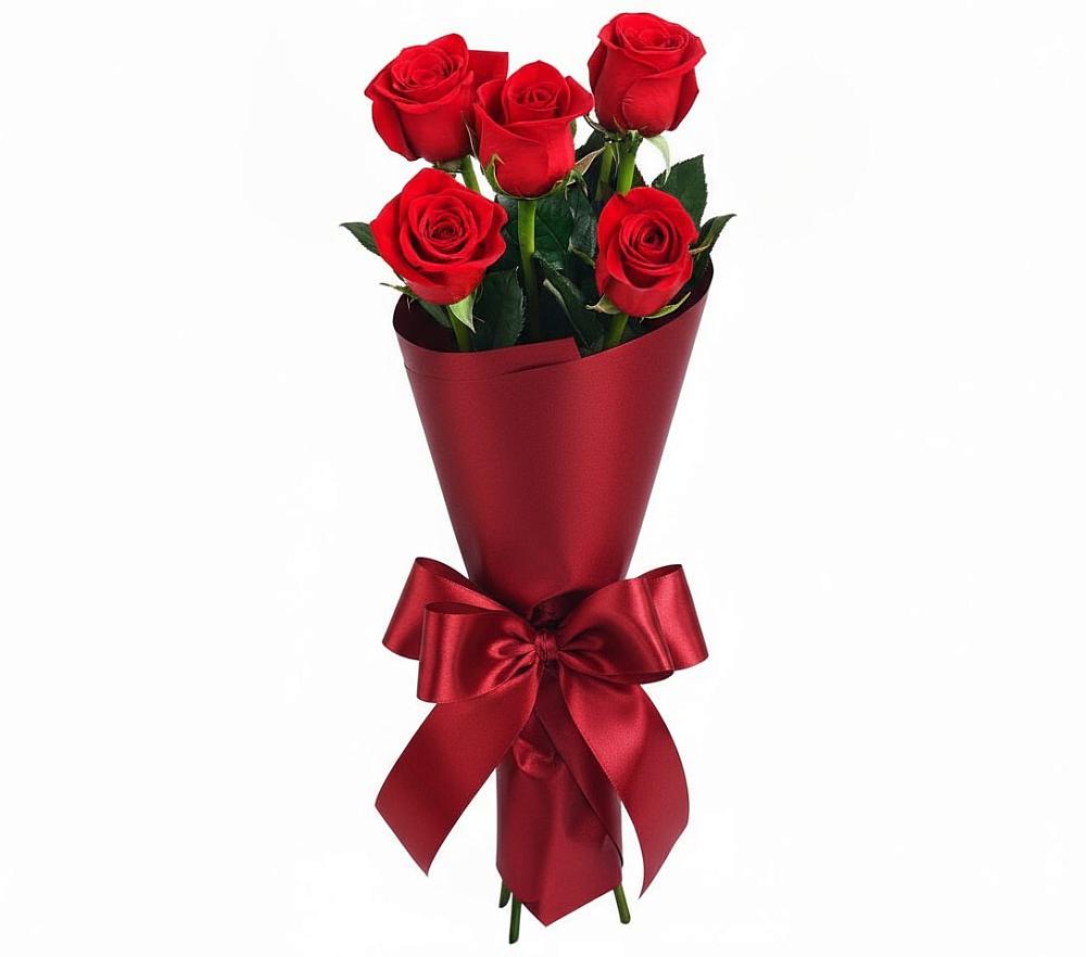 Букет 5 Красных роз Эдлесс Лав в Сургуте