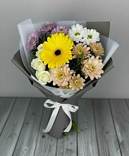Букет цветов из:  Розы, Герберы и Хризантемы #REPLACE_PRED# Сургуте