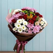 Букет цветов из:  Розы, Хризантемы и Альстромерии в Сургуте