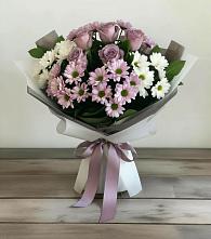 Букет цветов из:  Хризантемы и Розы #REPLACE_PRED# Сургуте