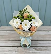 Букет цветов из:  Герберы, Розы и Хризантемы #REPLACE_PRED# Сургуте