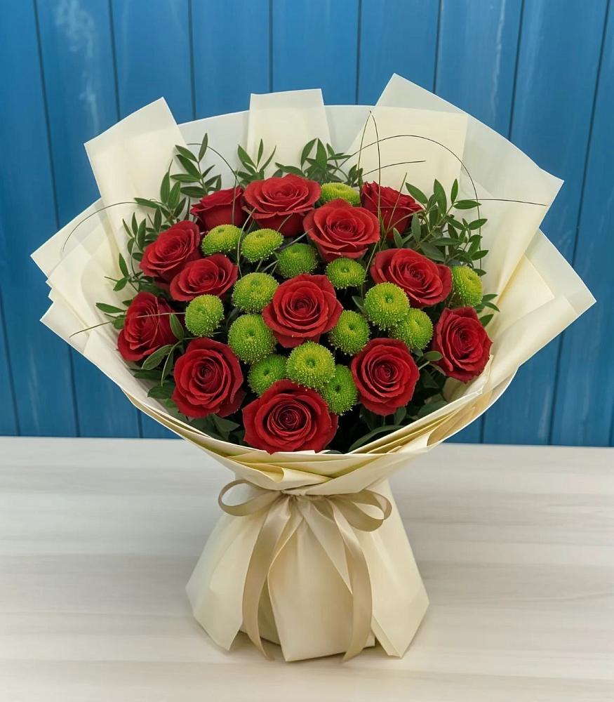 Букет цветов из: Розы и Хризантемы в Сургуте